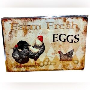 NEW Farm Fresh Eggs Rustic Sign Vintage Look Farmhouse Country Chicken Wall sign